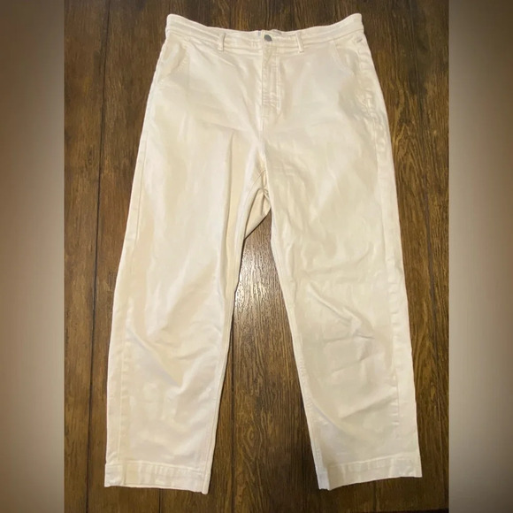 Everlane Cream Straight Leg Crop Tall Size 16 B5 - Picture 1 of 7